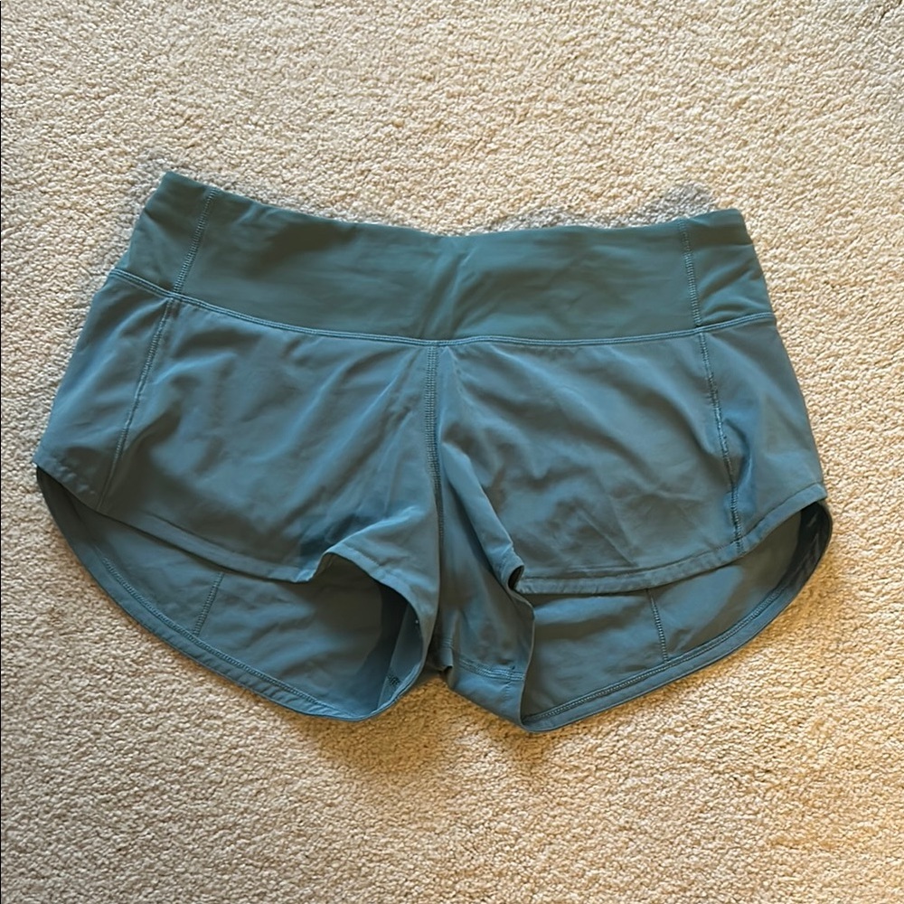 Lululemon Low Rise Speed Short 2.5 Inches Teal Blue Athletic Shorts